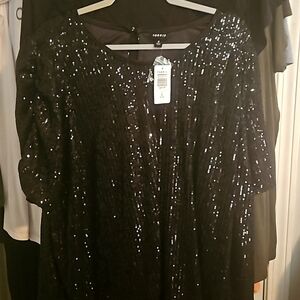 Torrid size 3 caterpillar  sleeve sequin shirt